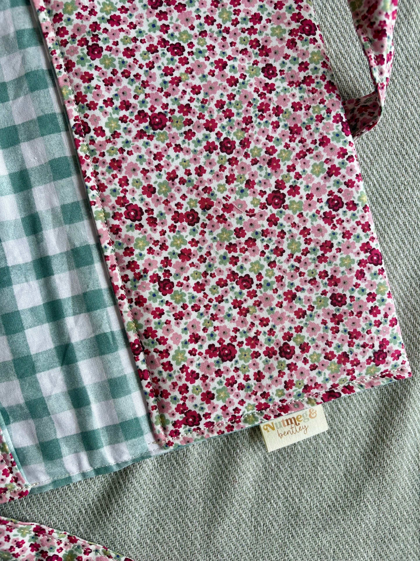 Nappy Wallet - Magenta Floral Teal Gingham