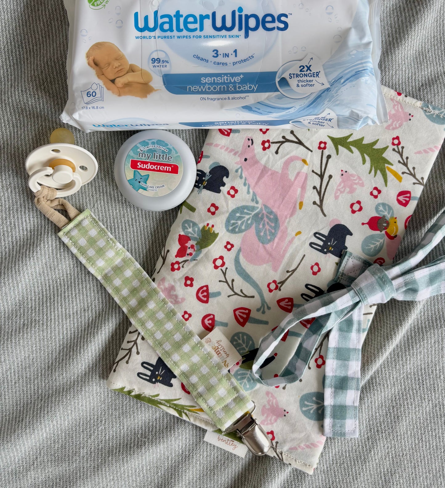 Nappy Wallet - Fairy Tale Teal Gingham