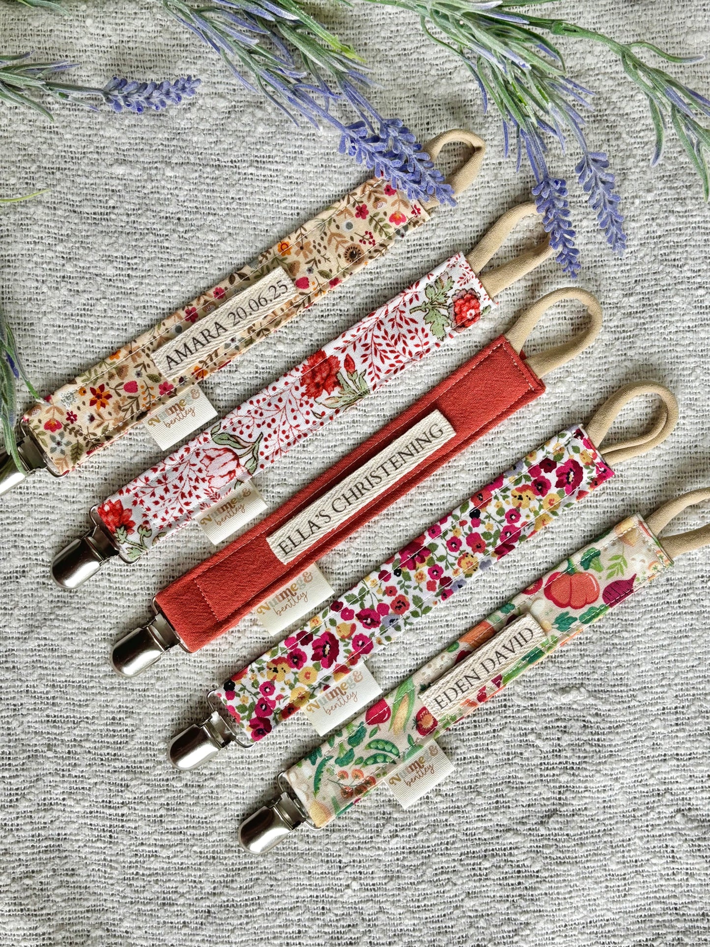 Personalised Dummy Clip – Handmade, Safe & Timeless Autumn Baby Keepsake