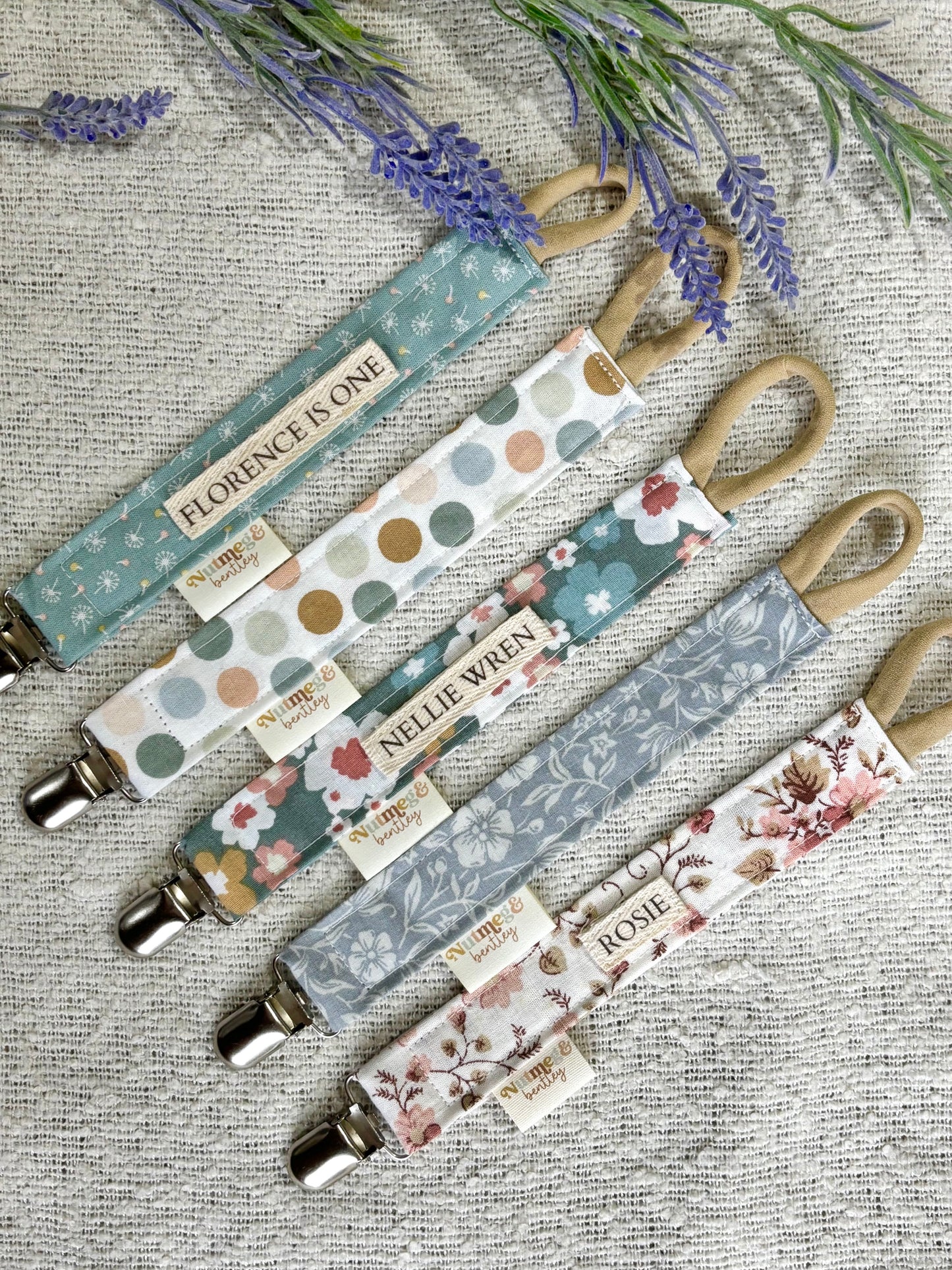 Personalised Dummy Clip – Handmade, Safe & Timeless Vintage Baby Keepsake