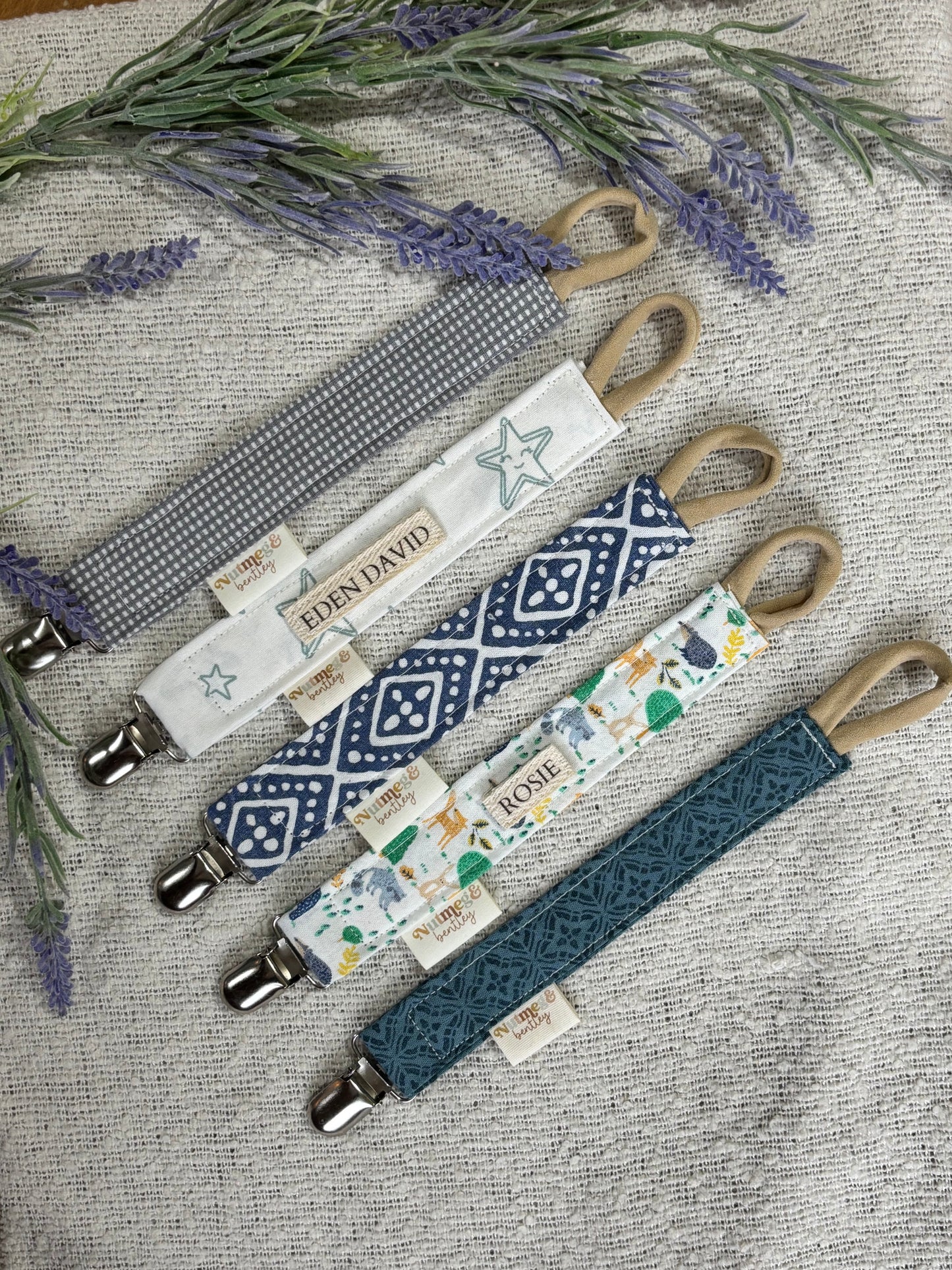 Personalised Dummy Clip – Handmade, Safe & Timeless Boys Baby Keepsake