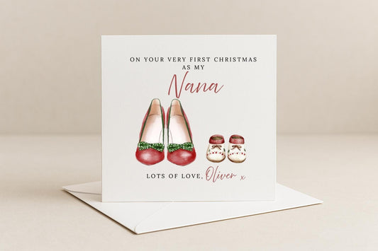 Personalised Nana First Christmas Card
