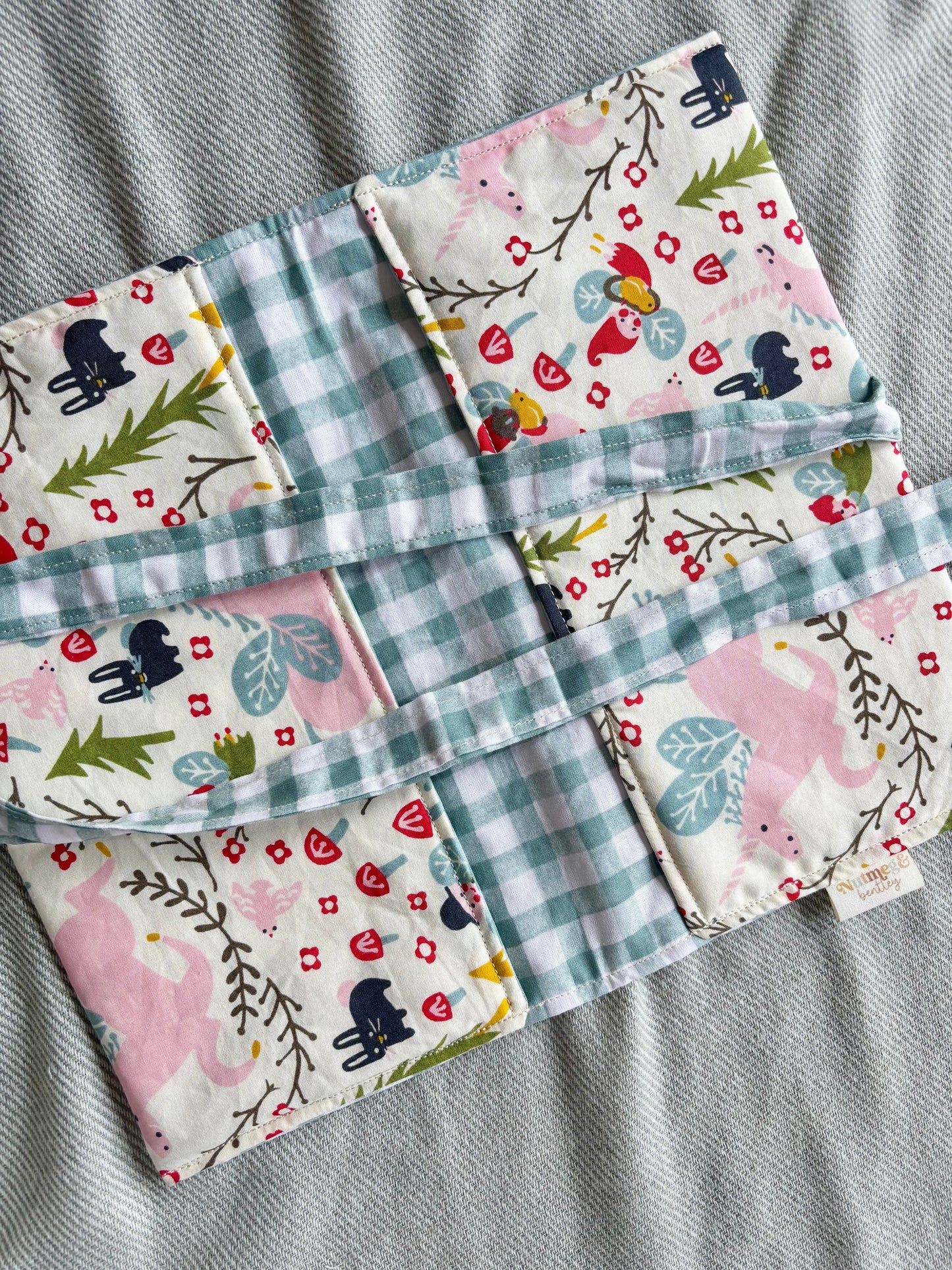 Nappy Wallet - Fairy Tale Teal Gingham