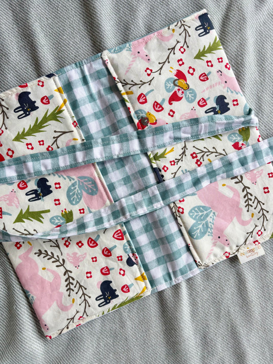 Nappy Wallet - Fairy Tale Teal Gingham