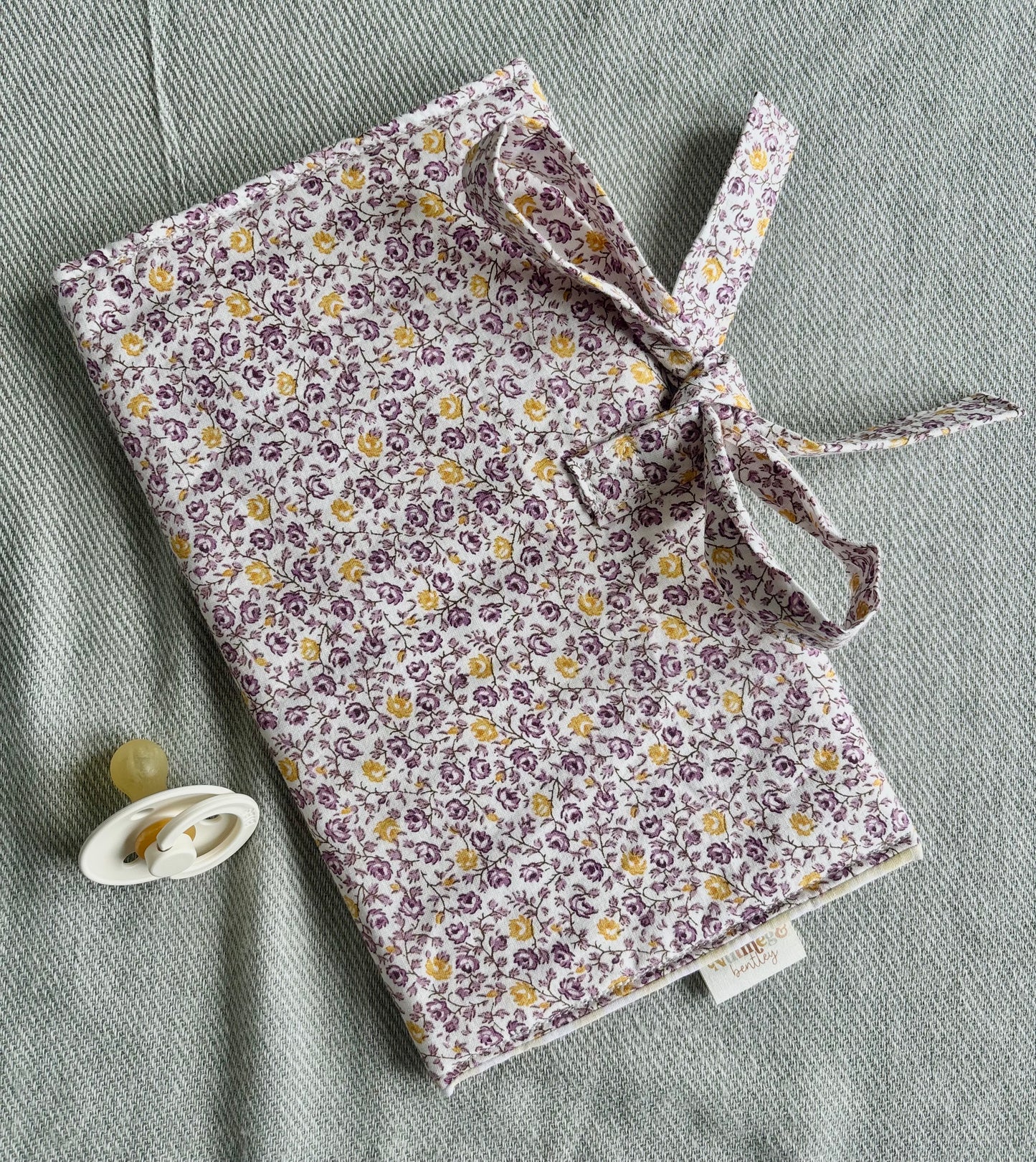 Nappy Wallet - Purple Yellow Florals Gingham