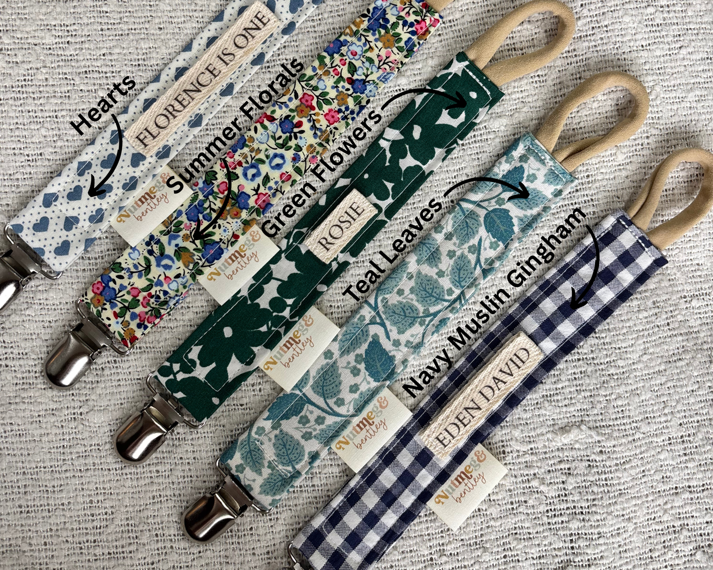 Personalised Dummy Clip – Handmade, Safe & Timeless Blue Baby Keepsake