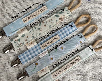 Personalised Dummy Clip – Handmade, Safe & Timeless Newborn Baby Keepsake