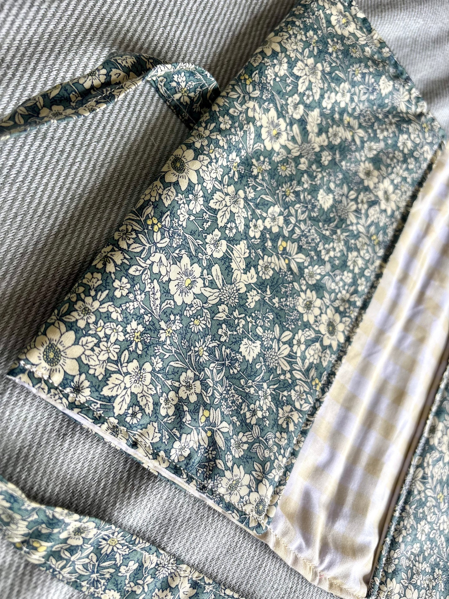 Nappy Wallet - Teal Floral Yellow Gingham