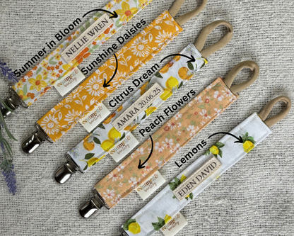 Personalised Dummy Clip – Handmade, Safe & Timeless Sunshine Baby Keepsake