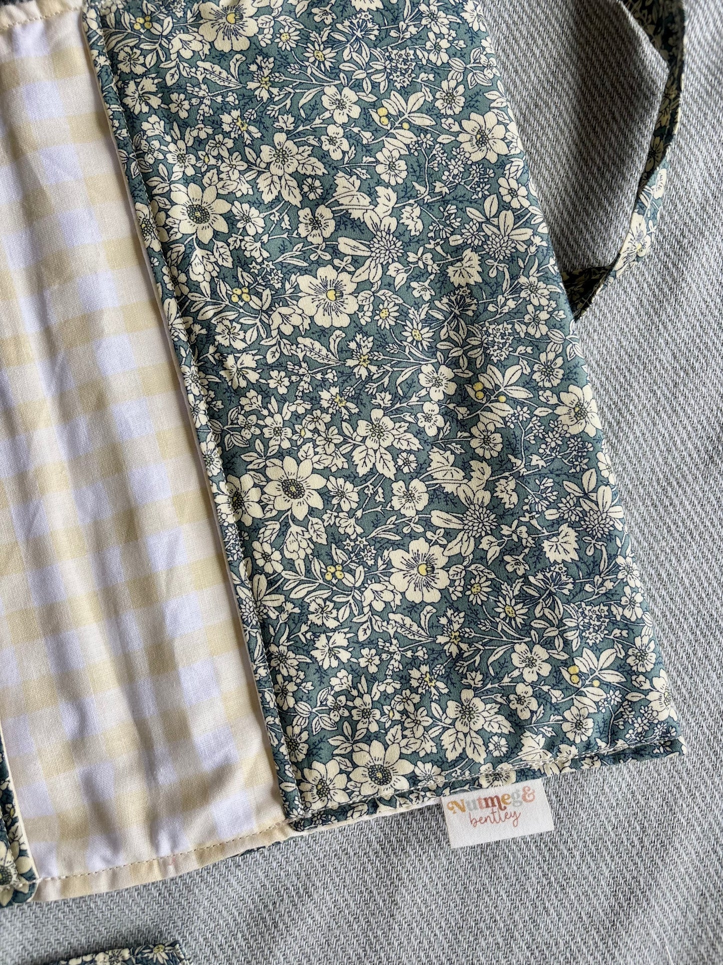 Nappy Wallet - Teal Floral Yellow Gingham