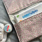 Nappy Wallet - Ditsy Pink Floral Sage Pinstripe