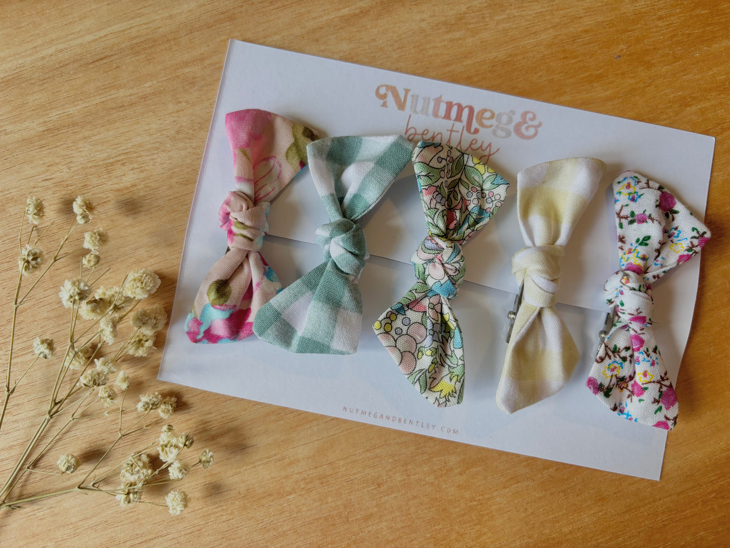 Pastel Handmade Set of 5 Girls Hair Clips