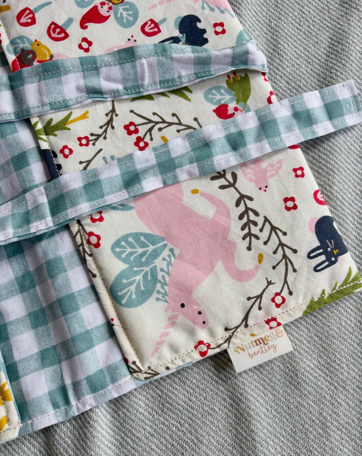 Nappy Wallet - Fairy Tale Teal Gingham