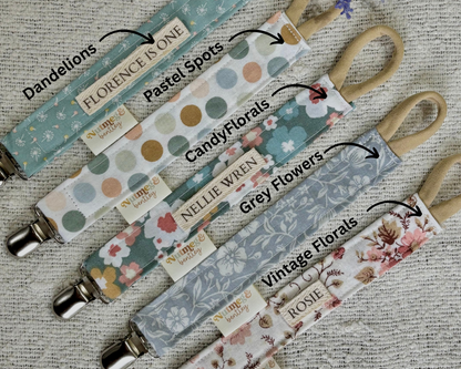 Personalised Dummy Clip – Handmade, Safe & Timeless Vintage Baby Keepsake