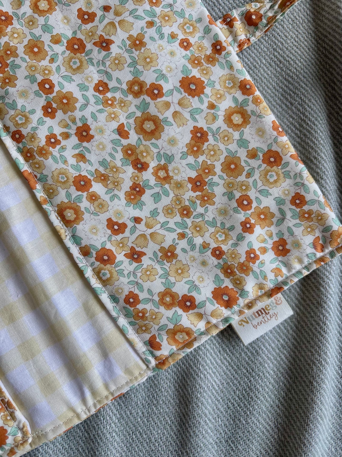 Nappy Wallet - Orange and Yellow Florals Gingham