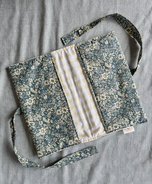Nappy Wallet - Teal Floral Yellow Gingham