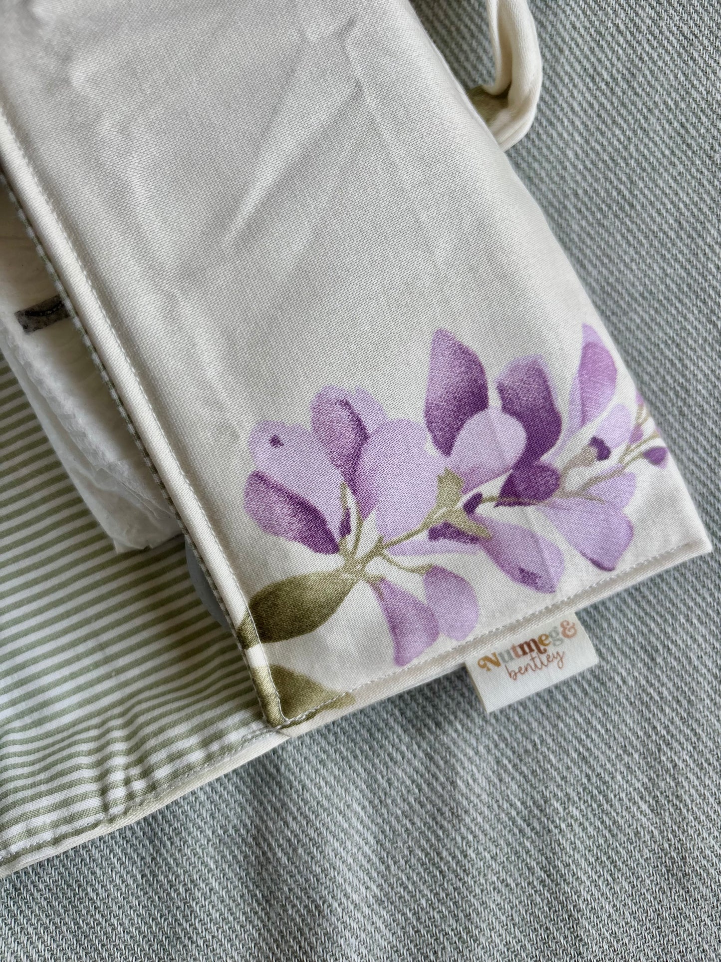 Nappy Wallet - Wisteria Sage Pinstripe