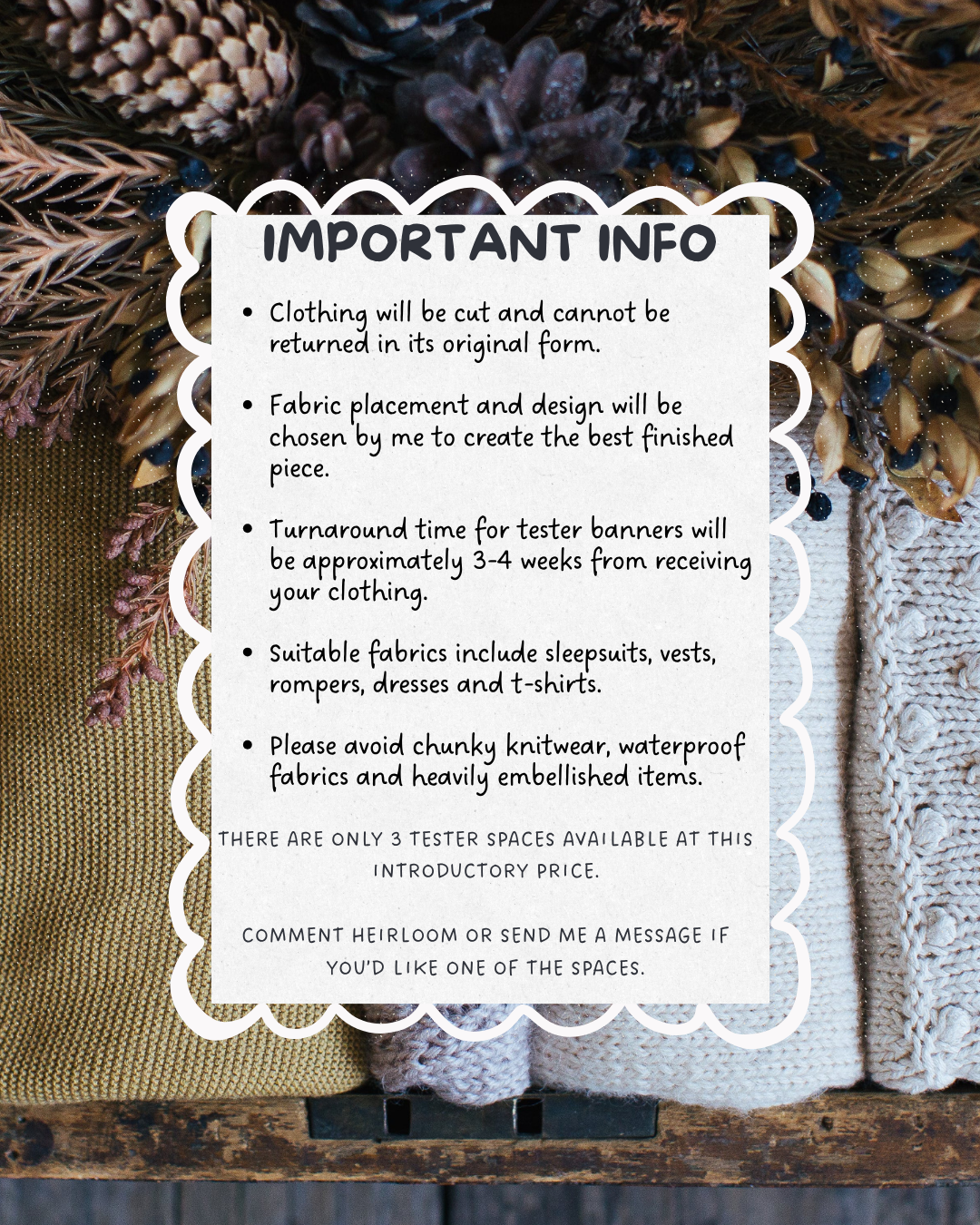 TESTER SPOT Heirloom Memory Banner