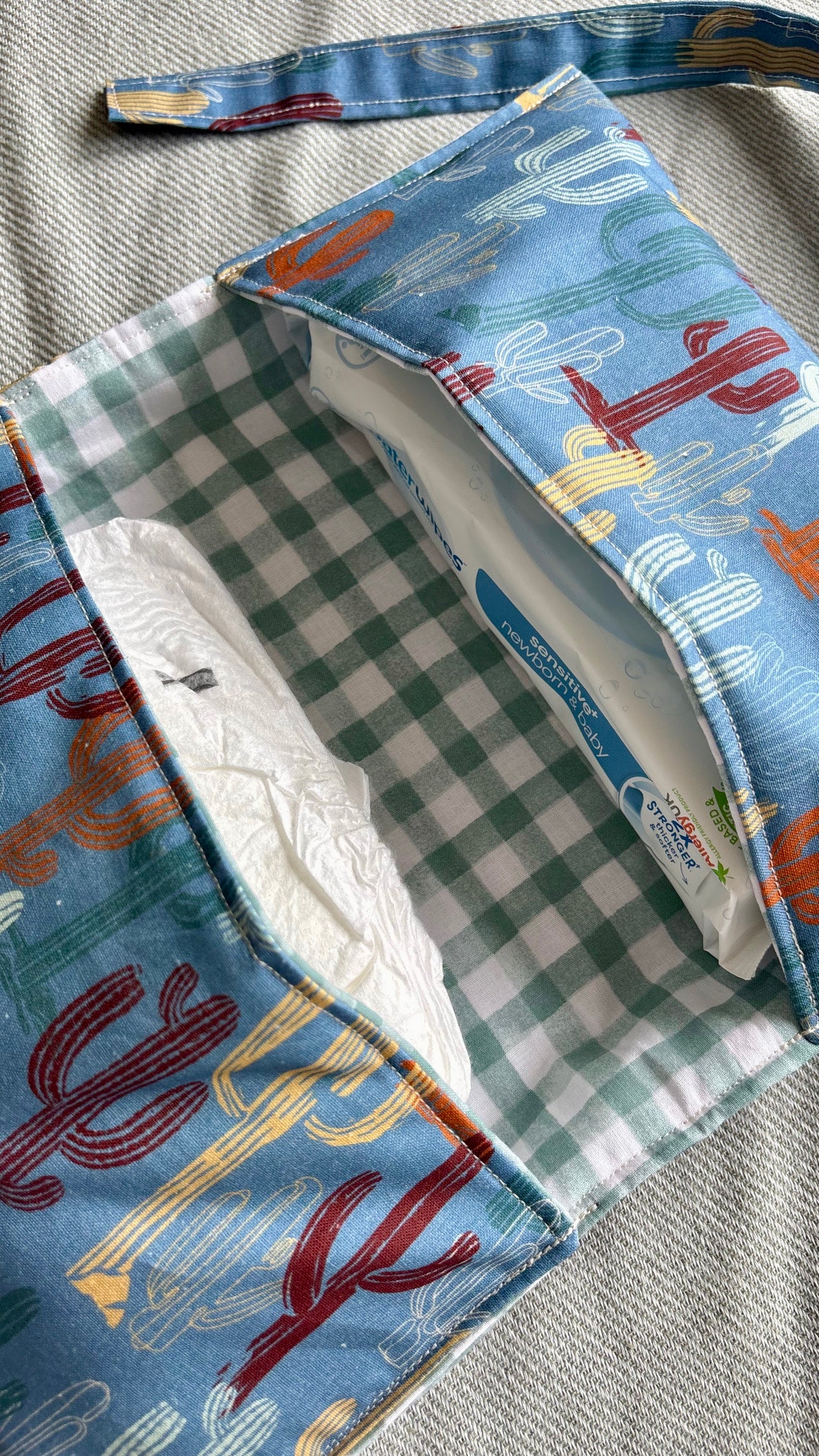 Nappy Wallet - Cactus Teal Gingham