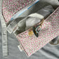 Nappy Wallet - Ditsy Pink Floral Sage Pinstripe