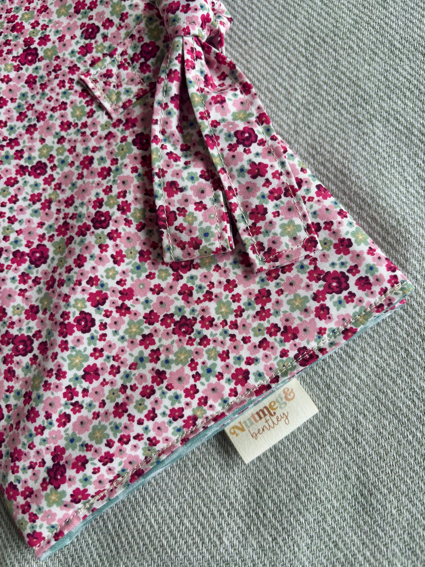 Nappy Wallet - Magenta Floral Teal Gingham