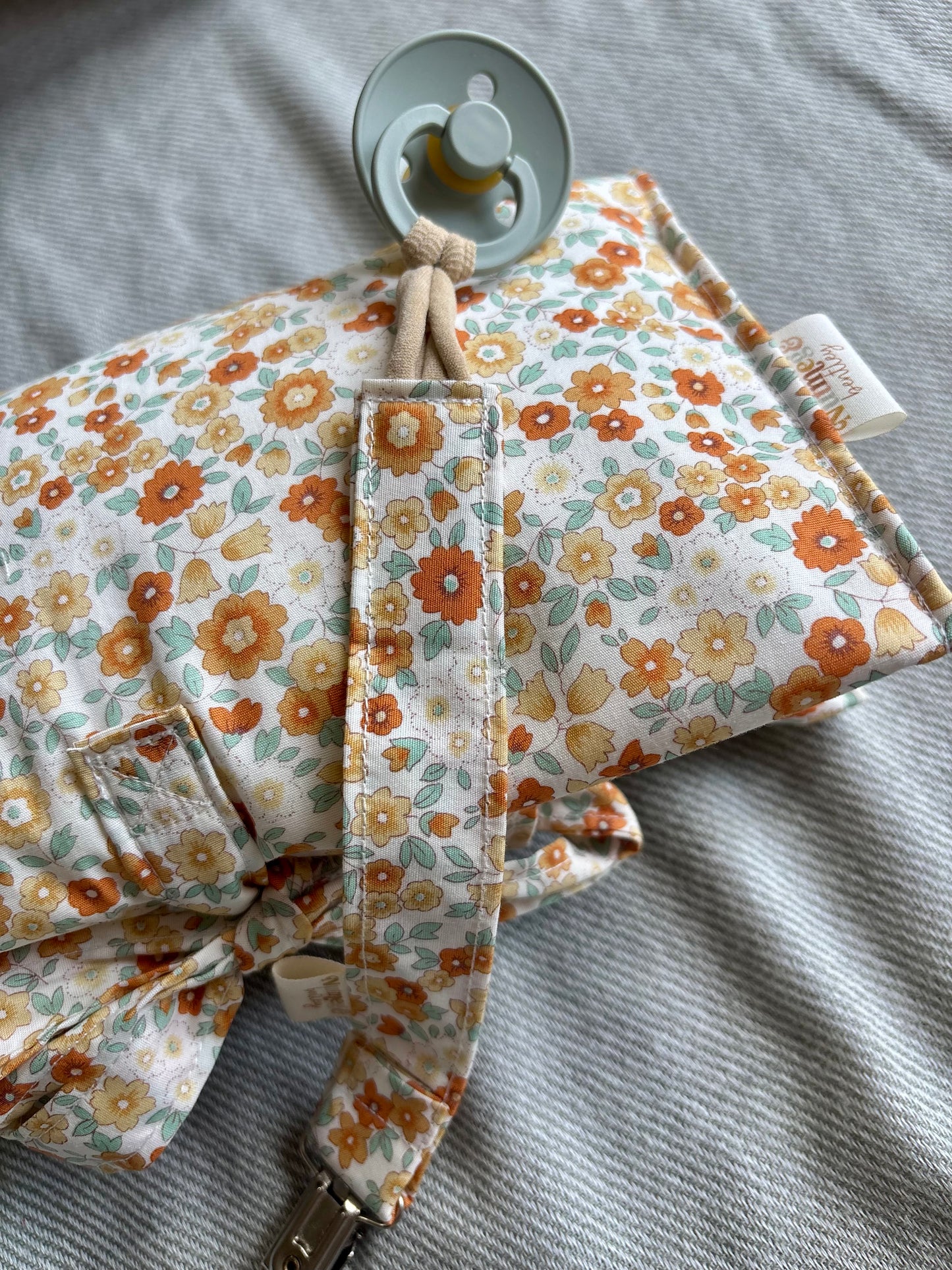 Nappy Wallet - Orange and Yellow Florals Gingham