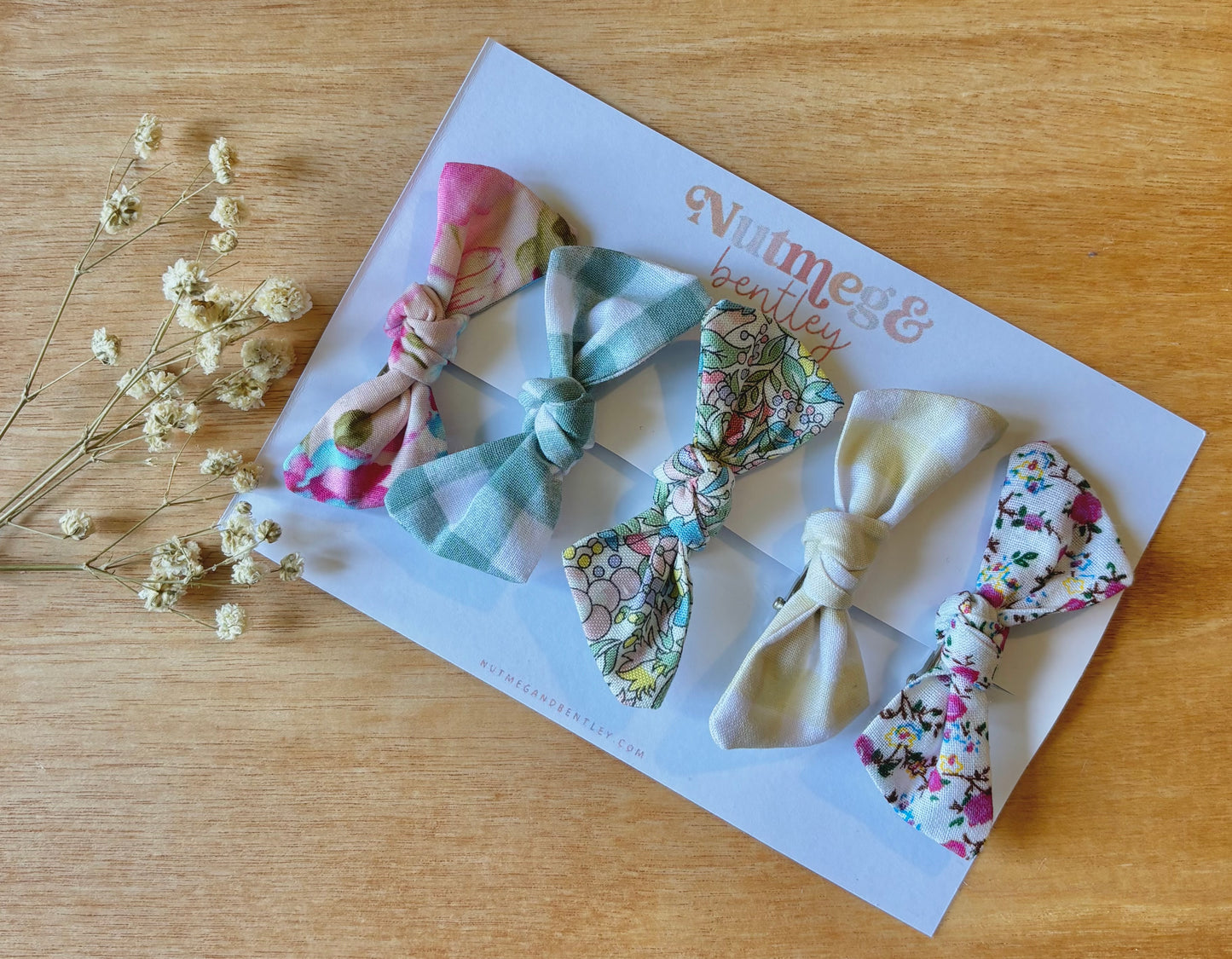 Pastel Handmade Set of 5 Girls Hair Clips
