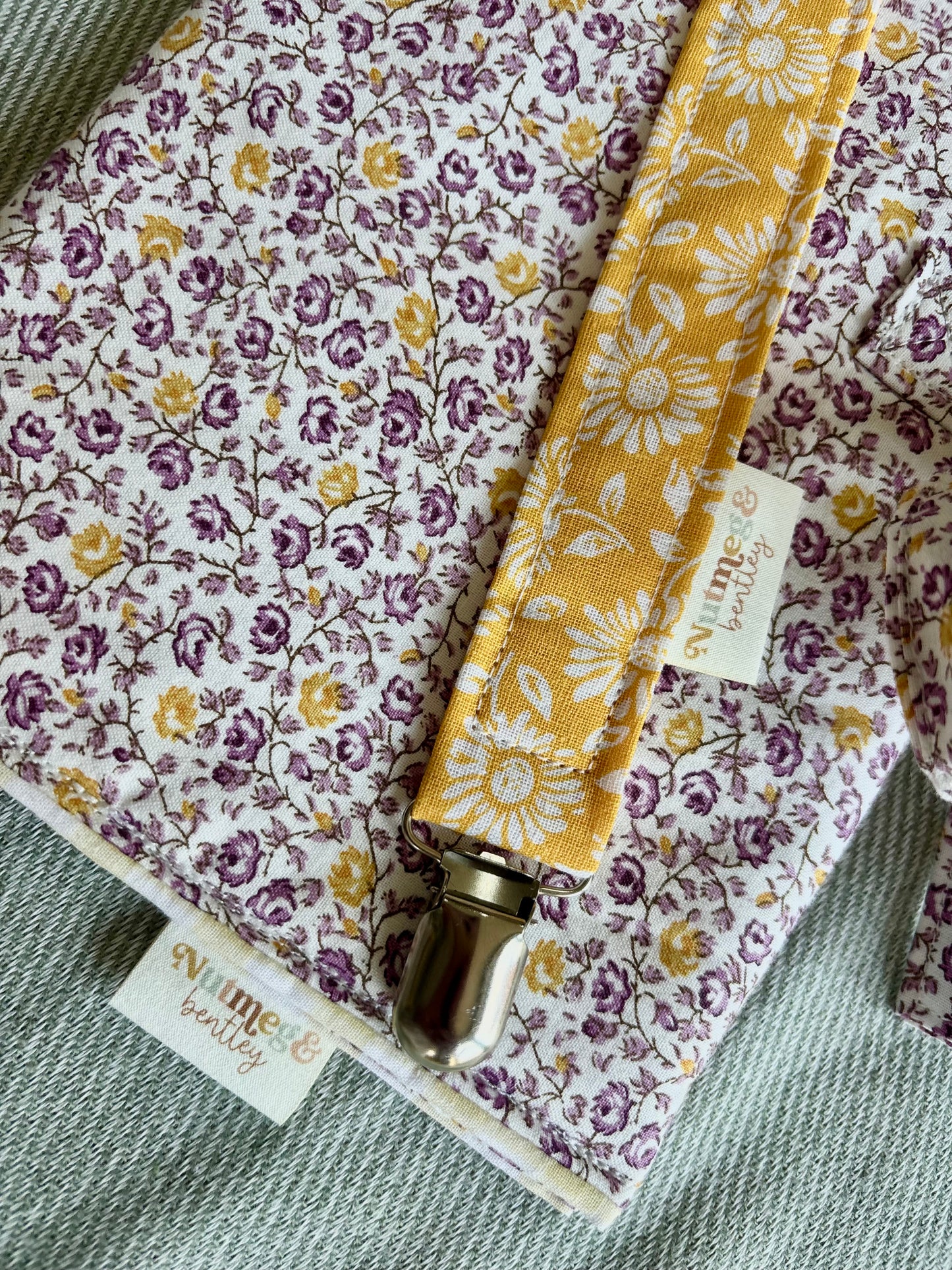 Nappy Wallet - Purple Yellow Florals Gingham