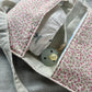 Nappy Wallet - Ditsy Pink Floral Sage Pinstripe