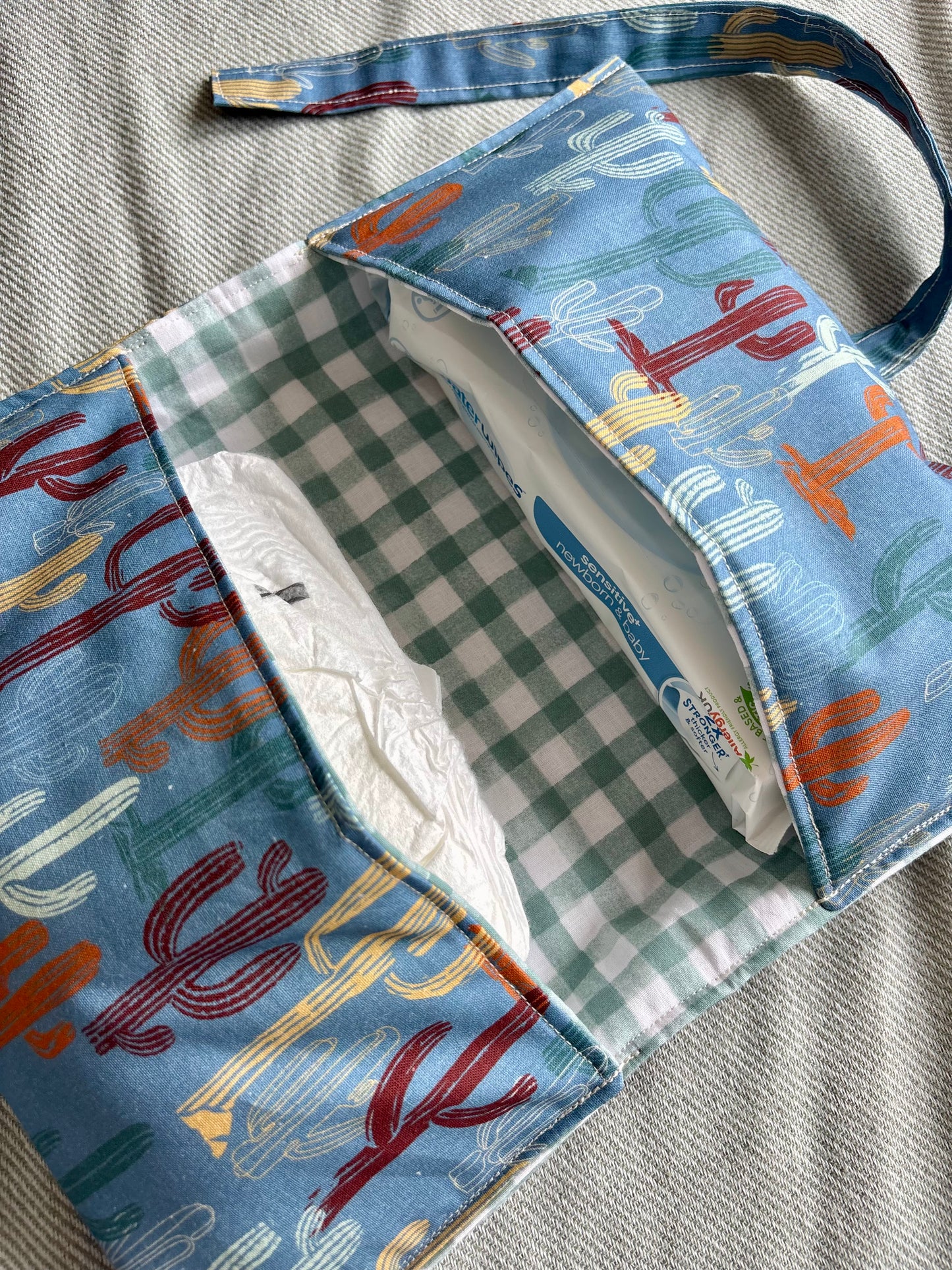 Nappy Wallet - Cactus Teal Gingham