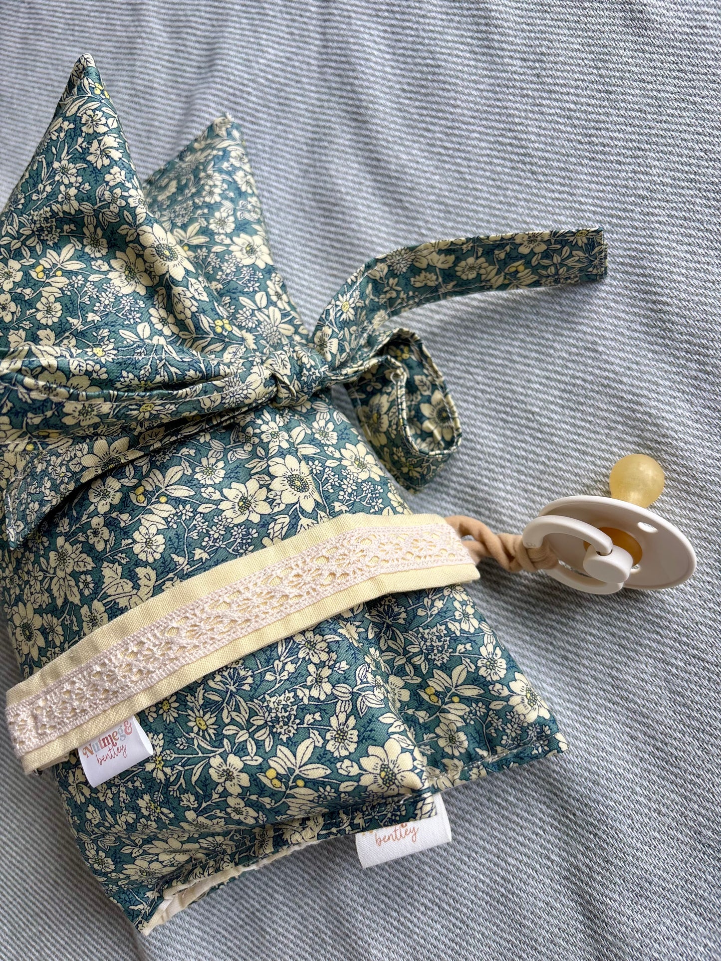 Nappy Wallet - Teal Floral Yellow Gingham