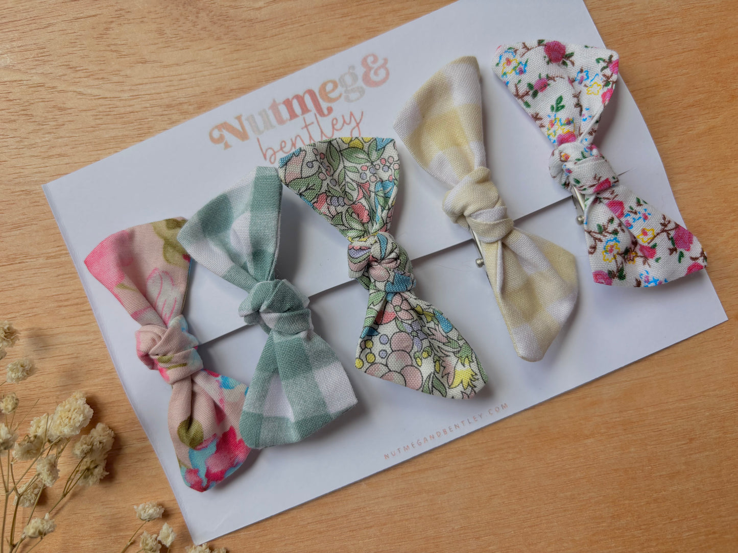 Pastel Handmade Set of 5 Girls Hair Clips