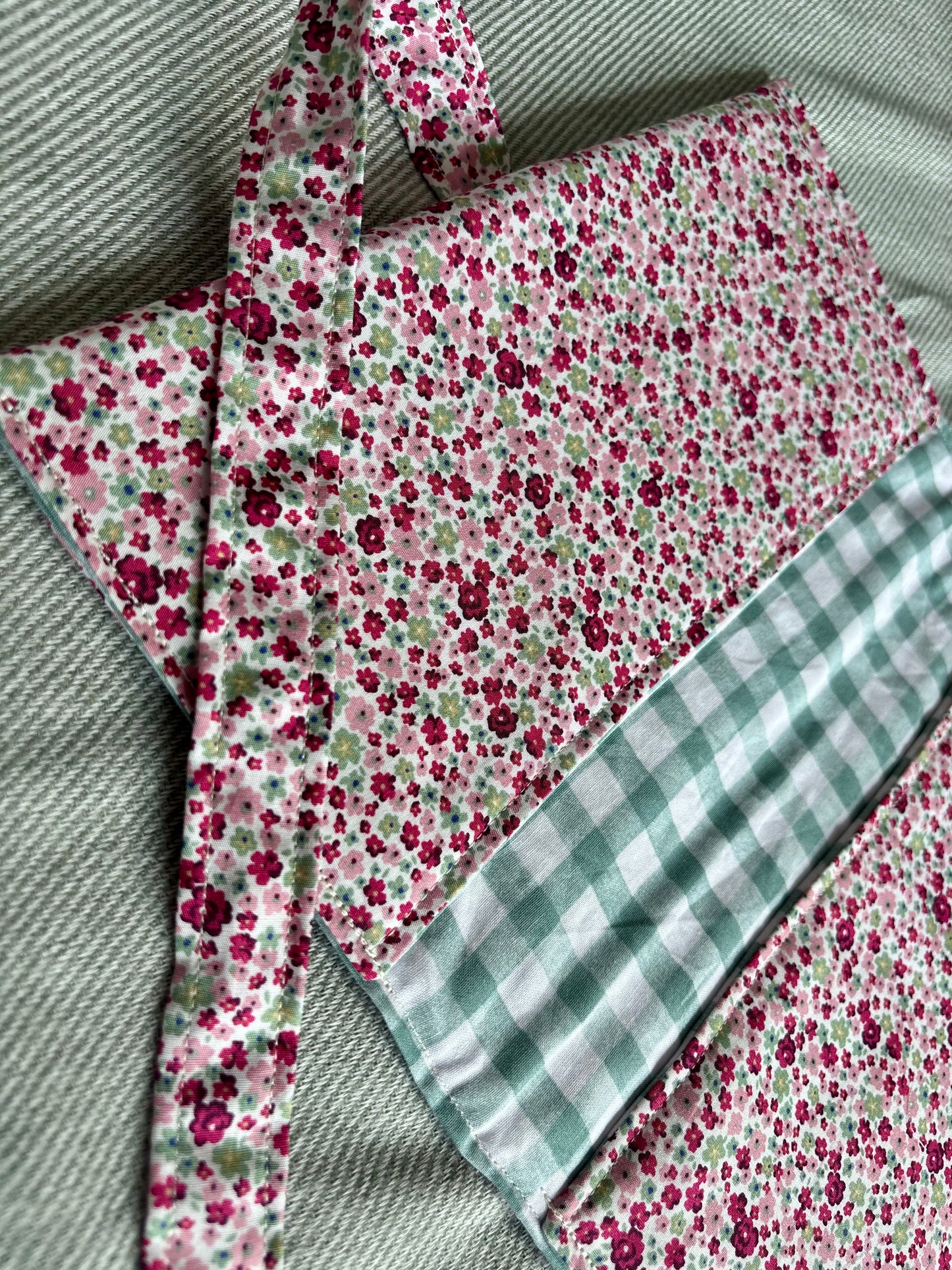 Nappy Wallet - Magenta Floral Teal Gingham