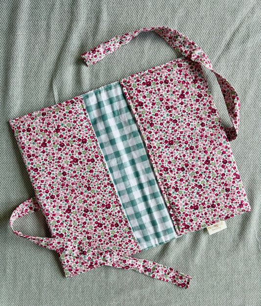 Nappy Wallet - Magenta Floral Teal Gingham