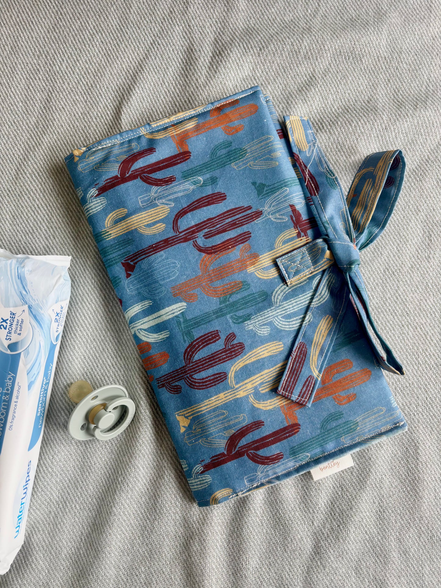 Nappy Wallet - Cactus Teal Gingham