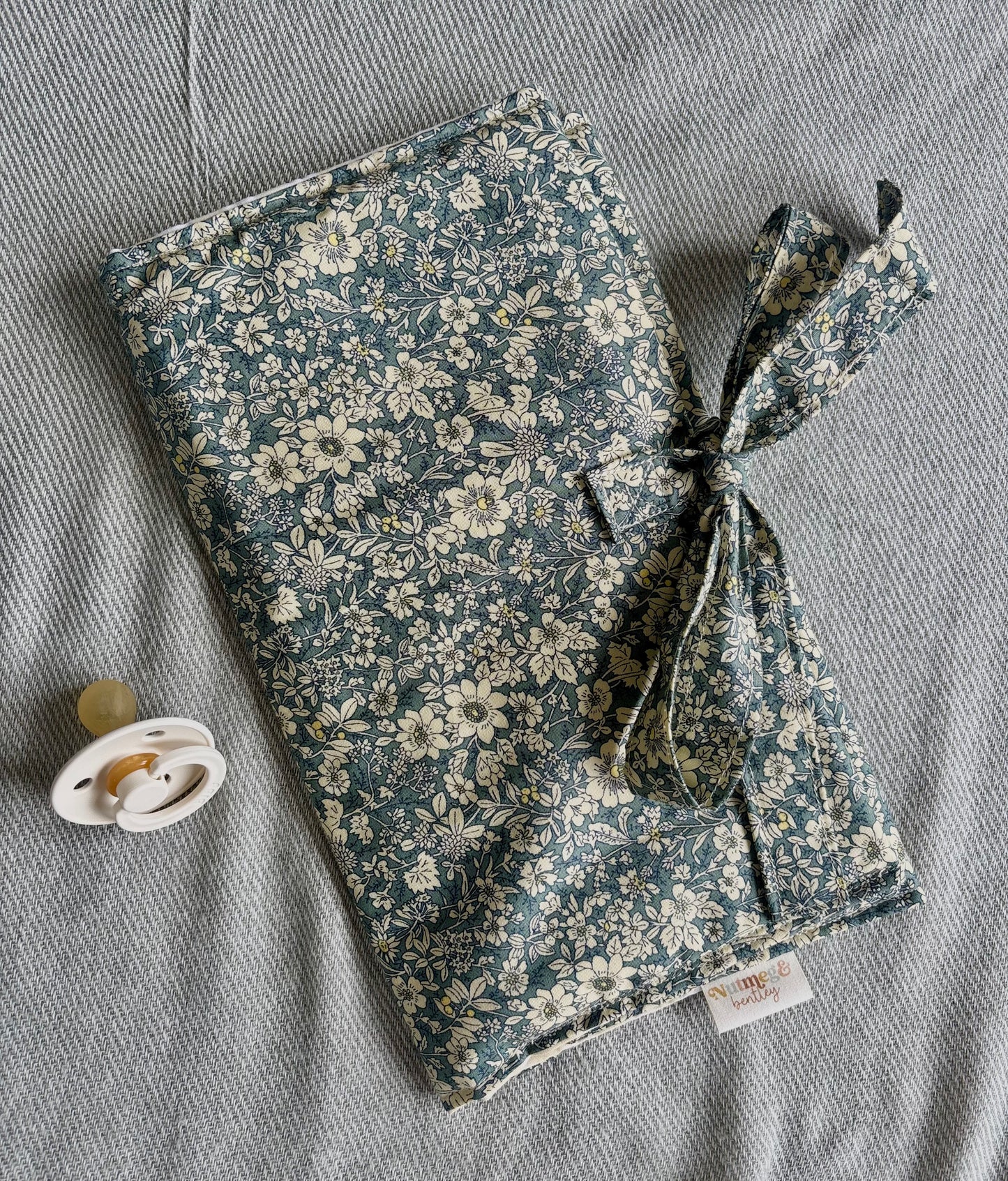 Nappy Wallet - Teal Floral Yellow Gingham