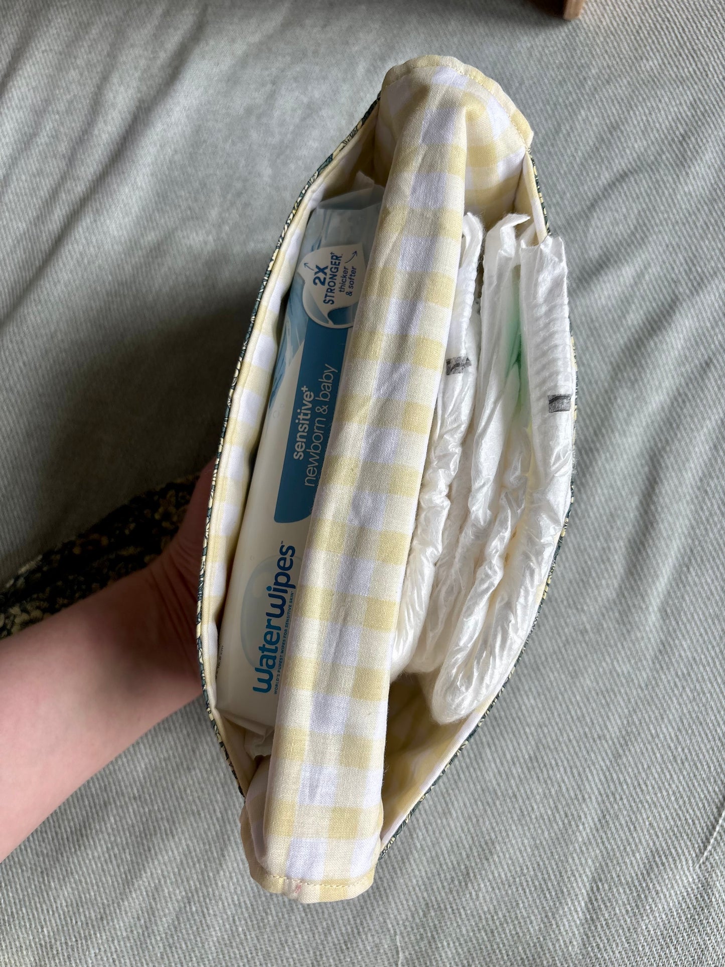 Nappy Wallet - Teal Floral Yellow Gingham