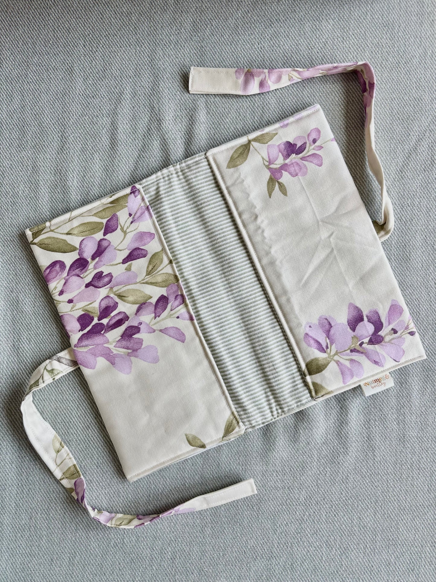 Nappy Wallet - Wisteria Sage Pinstripe
