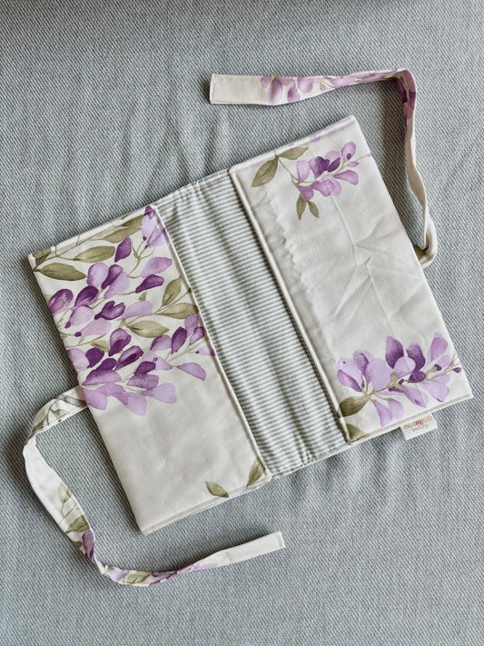 Nappy Wallet - Wisteria Sage Pinstripe