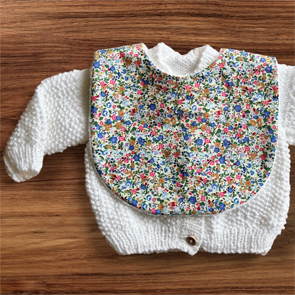 Vibrant Florals Bib, Dummy Clip, Teething Ring