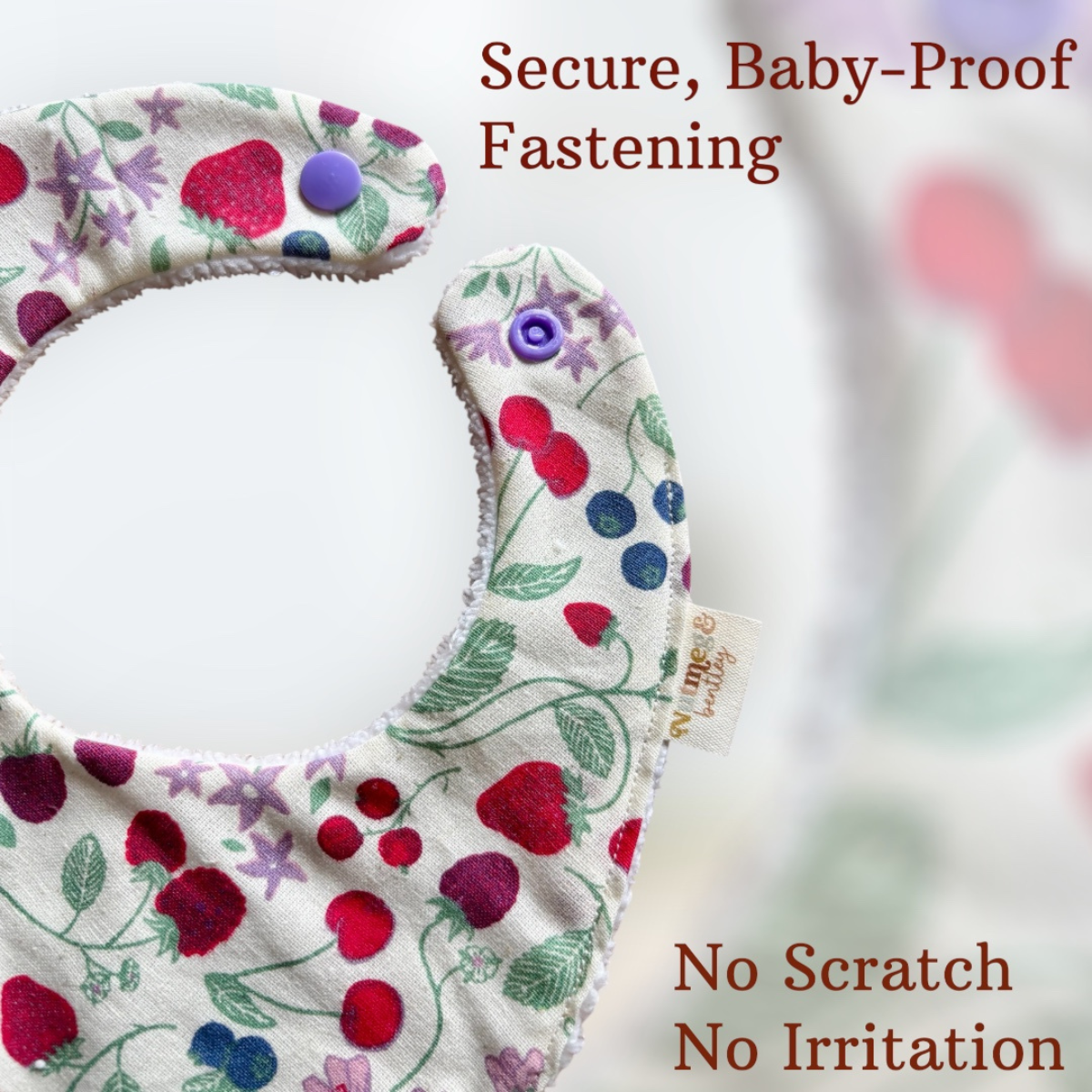 Berry Harvest Bib, Dummy Clip, Teething Ring