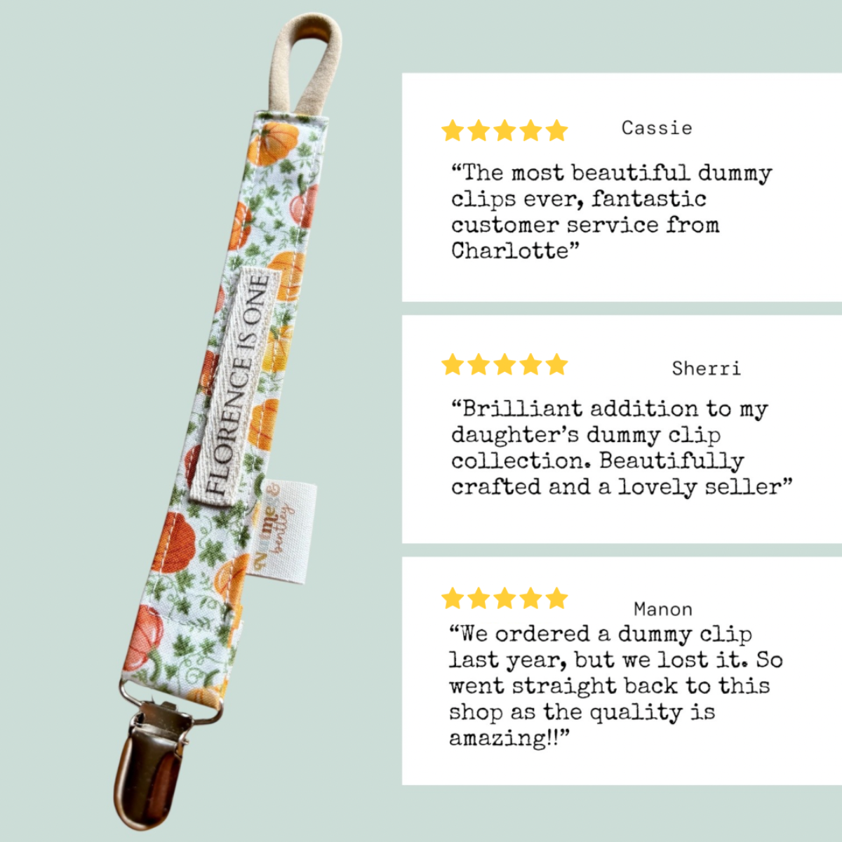 Pumpkin Patch Bib, Dummy Clip, Teething Ring