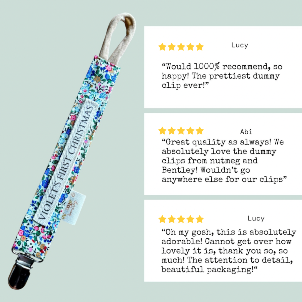 Vibrant Florals Bib, Dummy Clip, Teething Ring