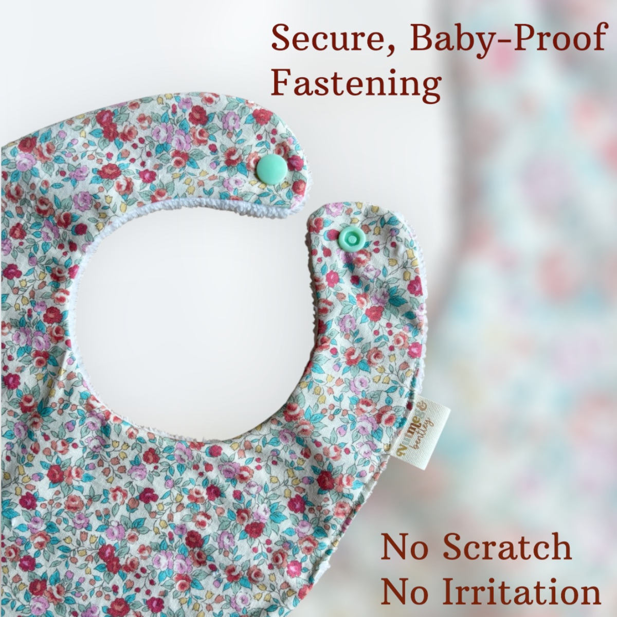 Pastel Florals Bib, Dummy Clip, Teething Ring