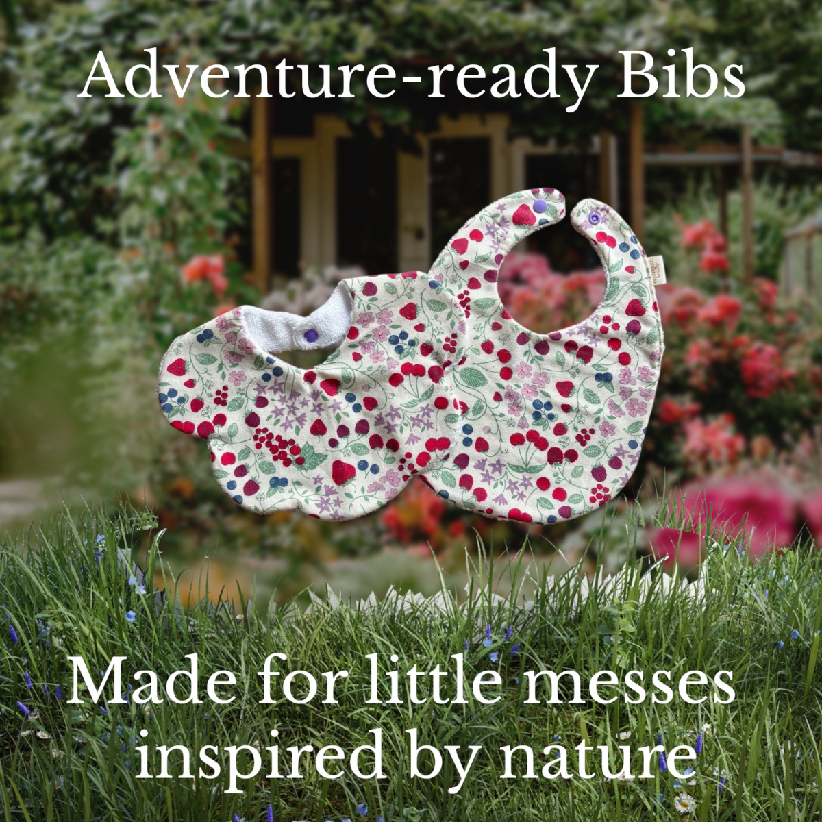 Berry Harvest Bib, Dummy Clip, Teething Ring