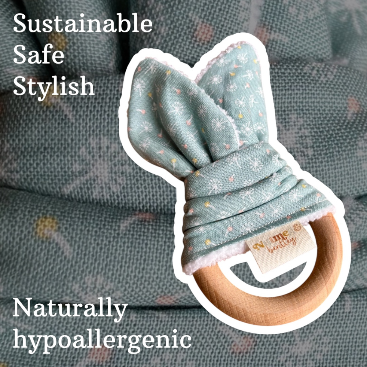 Dandelions Bib, Dummy Clip, Teething Ring