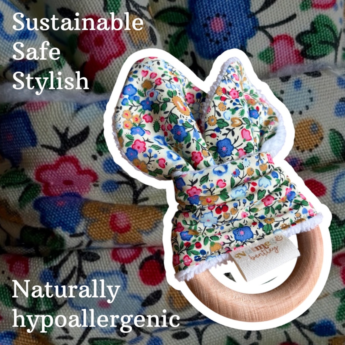 Vibrant Florals Bib, Dummy Clip, Teething Ring