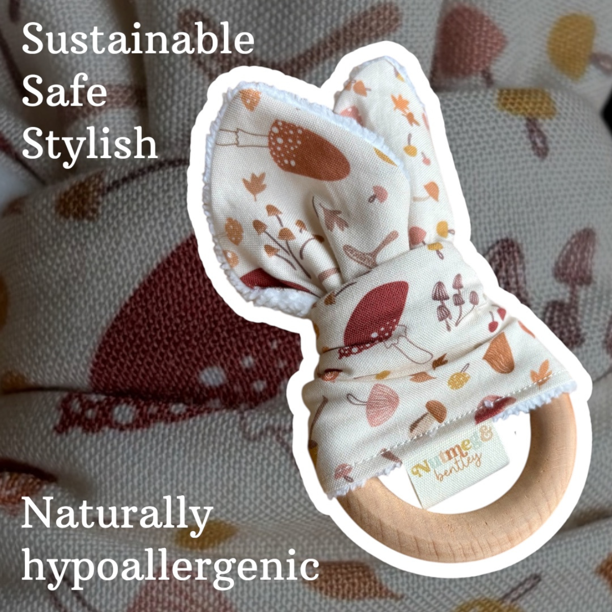 Forest Floor Bib, Dummy Clip, Teething Ring