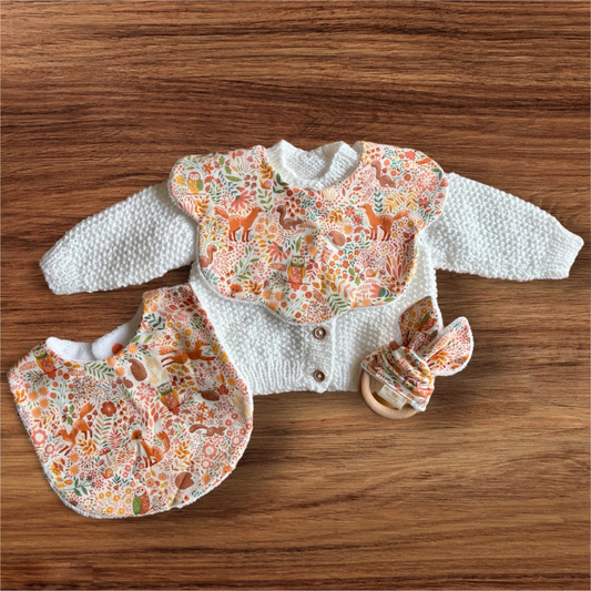 Woodland Friends Bib, Teething Ring