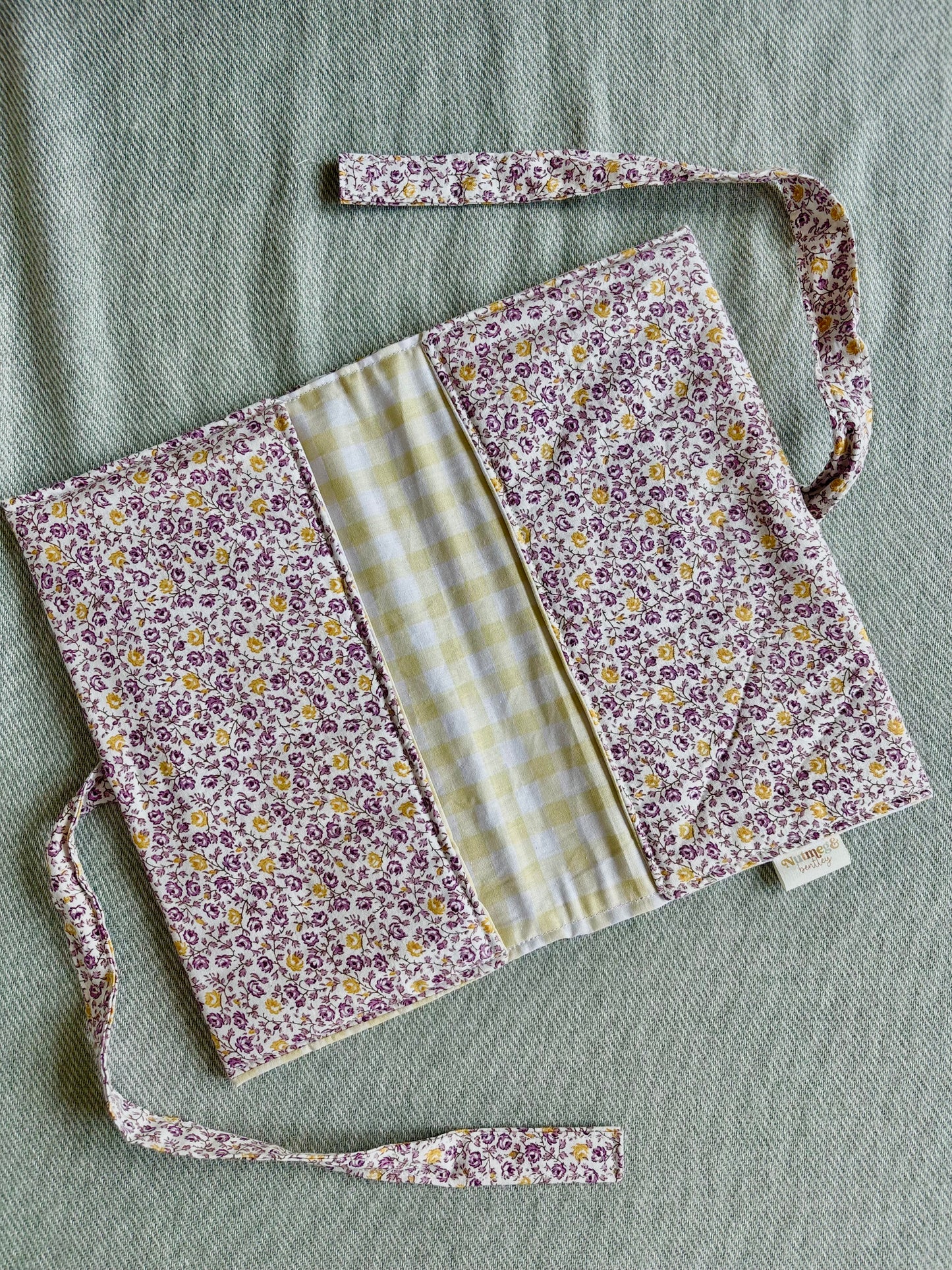 Nappy Wallet - Purple Yellow Florals Gingham